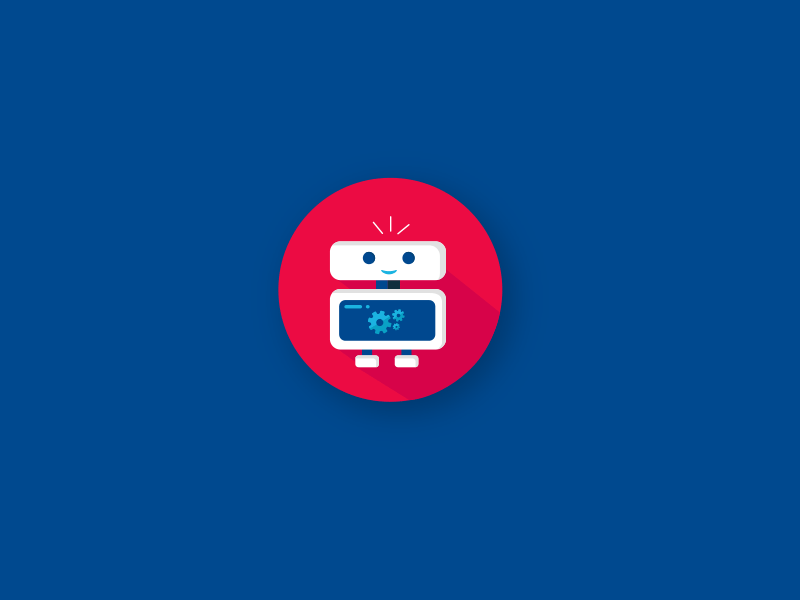 Beep Boop Bop cute flat gif illustration robot wink