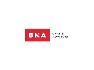 BNA Identity advisors bna cpa geometric identity logo new red word mark