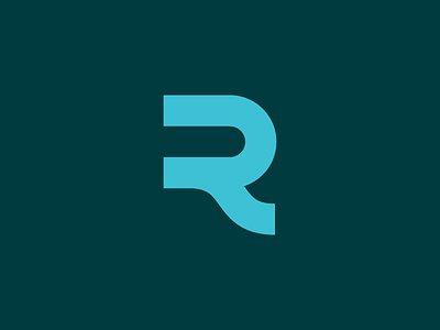 Raftelis Inc. Final abstract r flow fluid identity logo minimal r teal