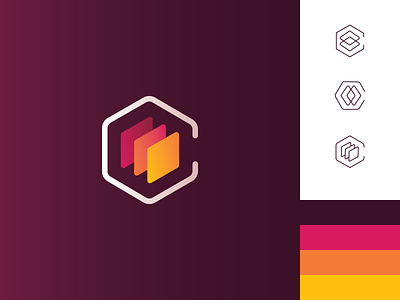 C Stack branding c logo identity linear linear icons palette stack stacks warm colors