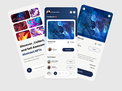 NFT Mobile abstract art art abstract branding clean graphic design layout light mode mobile nft nft mobile popular ui ui design uiux