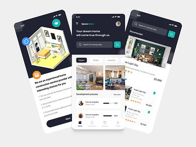 Space Home - Android App Version android animation clean color pallet home homedesign homeinterior layout marketplace ui uiux ux