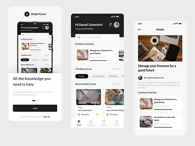Bright Future - Mobile Futures android clean learning lightmode mobile online school simple ui uiux ux