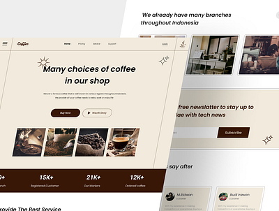LandingPage Coffee branding clean coffee cool graphic design landingpage modern simple ui website