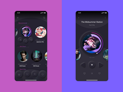 Music player app UI