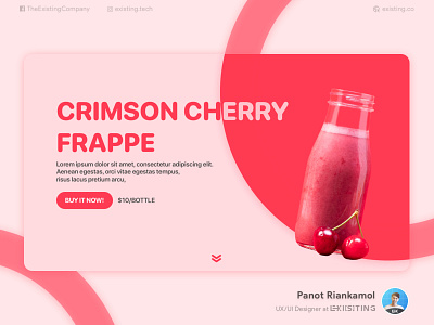 Crimson Cherry Frappe design flat illustration minimal ui vector website website design