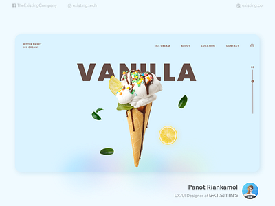 Bitter Sweet Ice Cream branding design flat minimal typography ui ux web website design