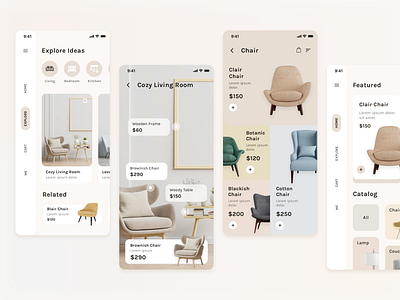 Cozy Furniture app design branding minimal ui ux web website website design