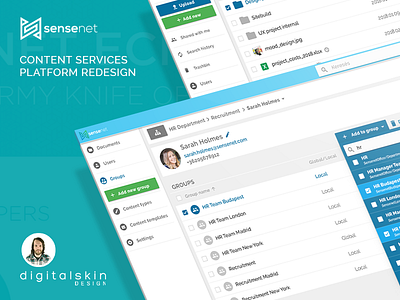 Sensenet Content Platform Services redesign figma justinmind ui design ux design