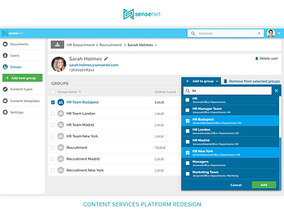 Sensenet Content Platform Services redesign figma justinmind ui design ux design