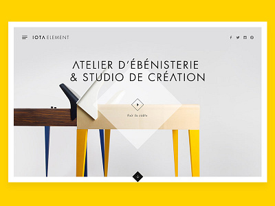Iota Element Studio design furniture homepage