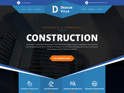 construction site branding civil commercial construction construction company construction home page construction landing page constructor demolition design home home page homepage house landing page landingpage logo resedential ui web design