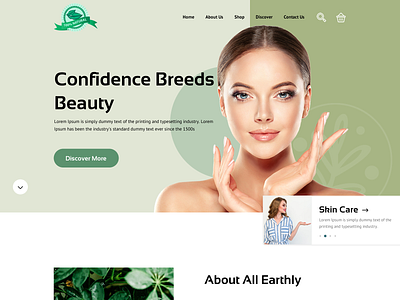 Natural Skin care cosmetic cosmetics design hair care home page homepage landing page landingpage natural natural cosmetics naturalistic skin care ui web design