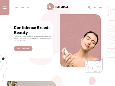 Natural Skin care Products branding cosmetic cosmetics design hair care home page homepage landing page landingpage lotion natural natural cosmetics naturals nature skin skin care skincare ui web design