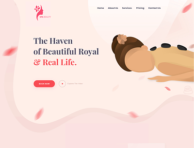 Natural Beauty Spa beauty body body care body treatment branding design hair care home page homepage illustration landing page landingpage mobile app mobile design natural skin skincare spa spaa web design