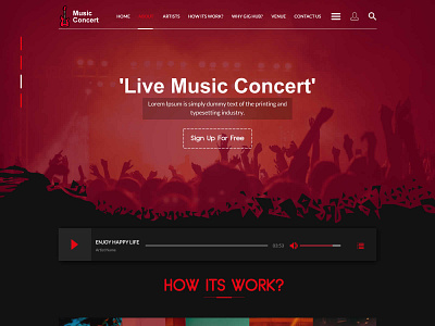 Music Industry App home page homepage landing page landingpage mobile app mobile app design music music app music art music player musician web design