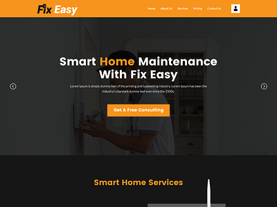 Smart Home branding design home page homepage landing page landingpage logo mobile app mobile ui web design