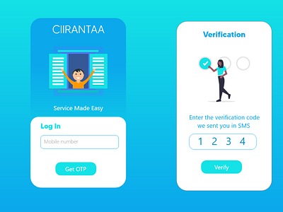 LOG IN DESIGN app art bestui card ilustration login number signup ui uidesign uiux verification verify