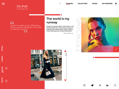 Divine Experience adobexd designer fashion brand secondpost ui website website design