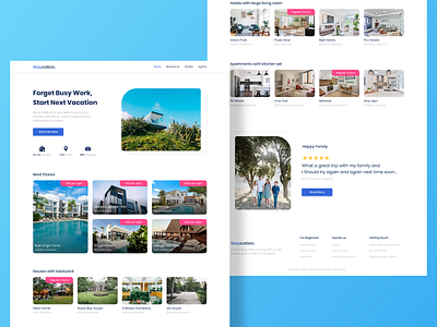Website - Staycation. adobe xd blue travel traveling uidesing uxdesign webdesign