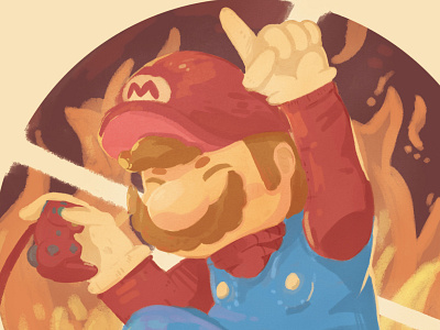 The Winner Is... Mario! color digital digitalpainting fanart gouache illustration mario photoshop smashbros videogames