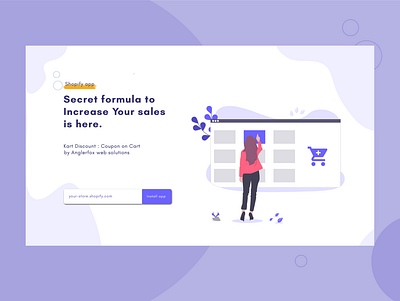 Hero section ,landing page Kart discount illustration landing page landing page design ui