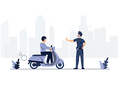 Police during covid!! concept design illustration vector