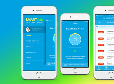 Health Course app graphic design medical product mobile app