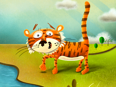 Tiger book children graphic illustration illustrator tiger