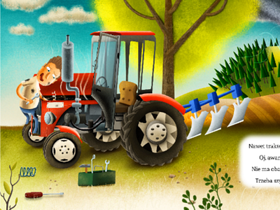 Tractor book farm field illustration illustrator land plant storm tractor