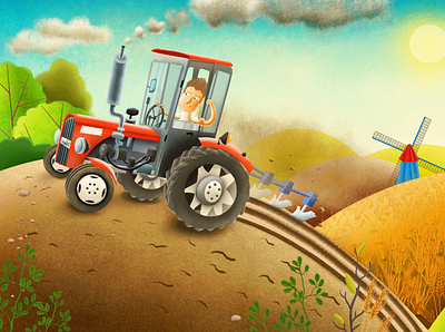 illustration tractor book books characters children childrens book colors illustraion illustration art illustrations illustrator ilustracja ilustrator