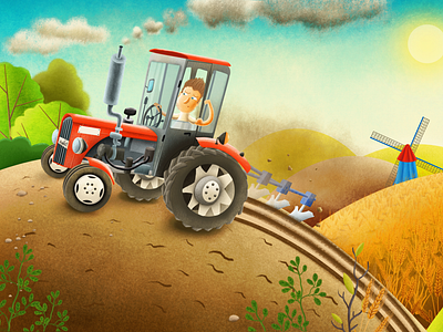 illustration tractor