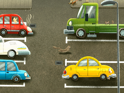 Parking book car cars childrens book illustration illustrator ilustracja ilustracje parking