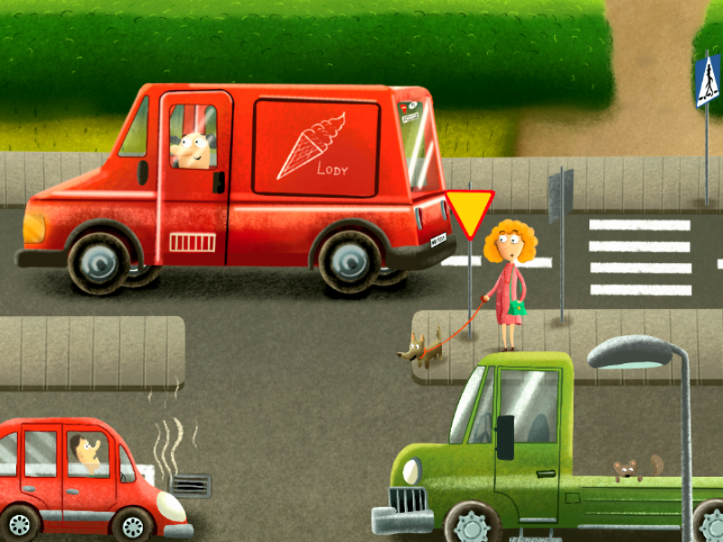 Parking childrens book car children book ilustrator ilustracja illustrator illustration