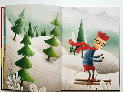 Book illustration book children illustration illustrator ilustracja ilustracje ilustrator ski snow