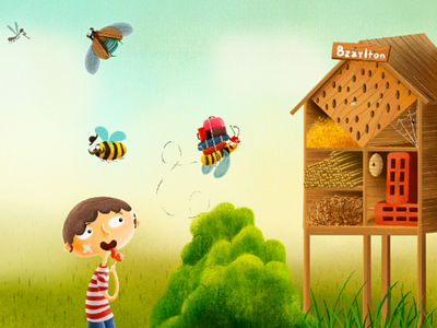 Illustration for the children's book bee book children book illustration illustrator ilustracja ilustracje ilustrator