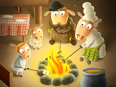 Sheep bonfire books daniel illustration illustrations illustrator ilustracja ilustracje sheep włodarski