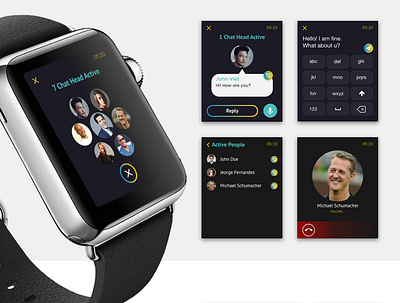 Messenger app for i watch illustration interaction design ui design ux design