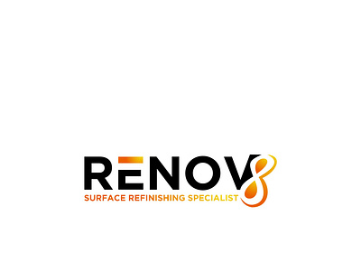 Renov8 construction construction logo eight home furnishing refinishing renovation specialist surface
