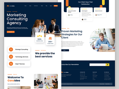 Marketing Consulting Agency - Web Design 3d animation branding consulting app consulting landing page consulting web design consulting website dark web design design illustration landing page landing page design marketing web design mobile app music app trending ui ui design web web design