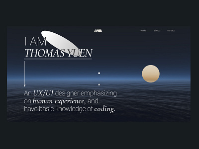 Portfolio landing page mock up css design figma html minimal sea threejs ui ux website design