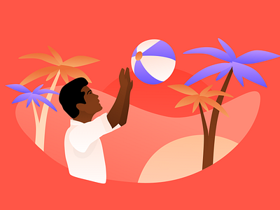 It's summer time! beach beach ball beach party blog design illustration palmtree sketch sketchapp summer