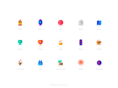 A group of icon design exercises-01 app branding design illustration ux web
