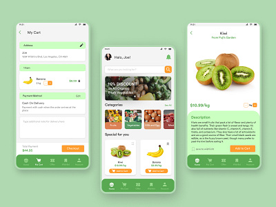 Grocery App Design figma fruits green grocery grocery app mobile app order ui design vegetables