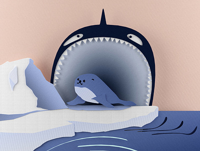 5 Seconds Left | #1 Seal & Killer Whale 3d art cinema4d illustration killer whale render seal vray