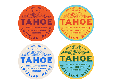 Tahoe Artesian Water bottled branding california color cpg label lake mountains packaging tahoe typography water