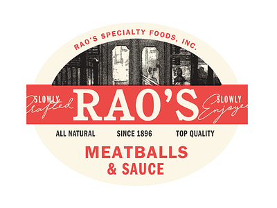 Rao's Label Exploration brand identity branding cpg food high quality italian label label design logo meatballs packaging pasta sauce premium product raos
