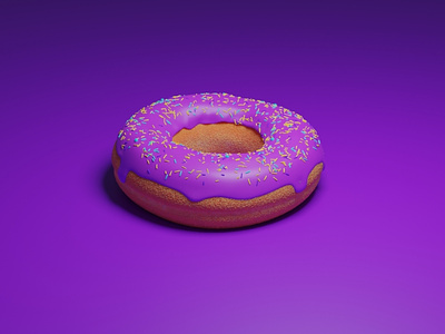 Purple Donut 3d blender design donut
