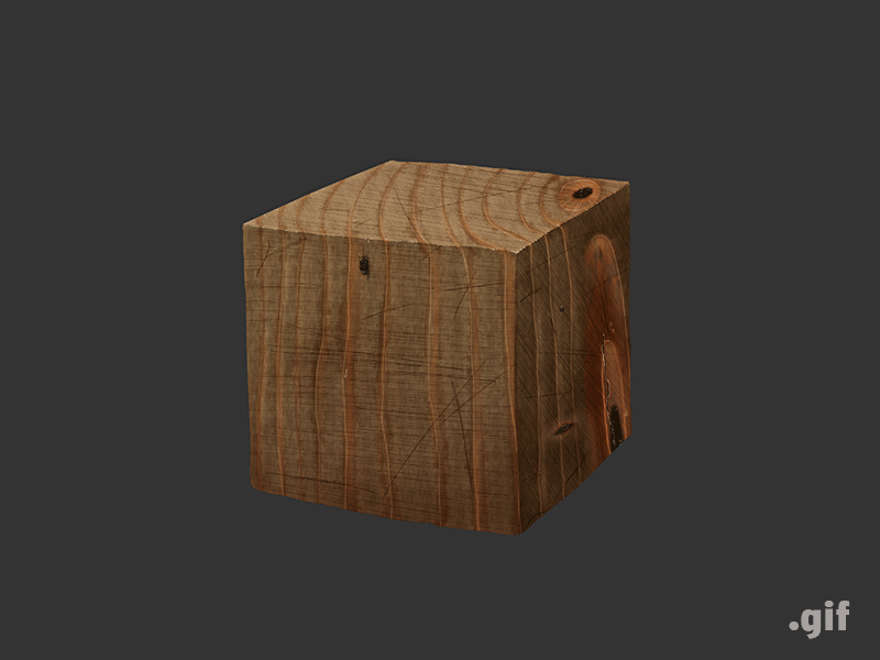 Material study - Wood cube material painting photoshop study texture wood wooden block