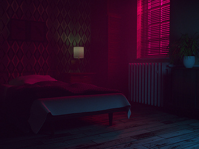 Insomnia arnold bedroom light lighting maya motel neon pink